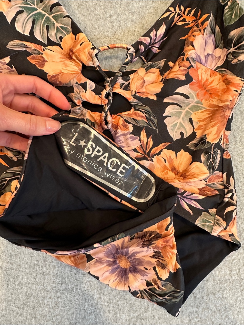 L*Space Topanga One-Piece Swimsuit in a black floral print - Picture 5 of 7